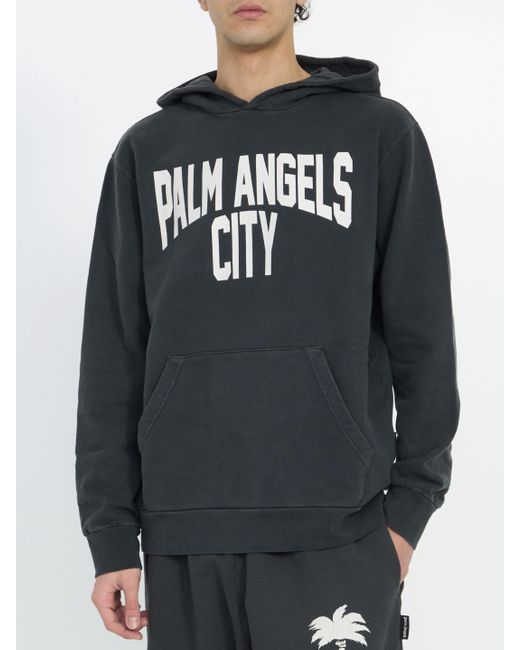 Palm Angels Black Pa City Hoodie for men