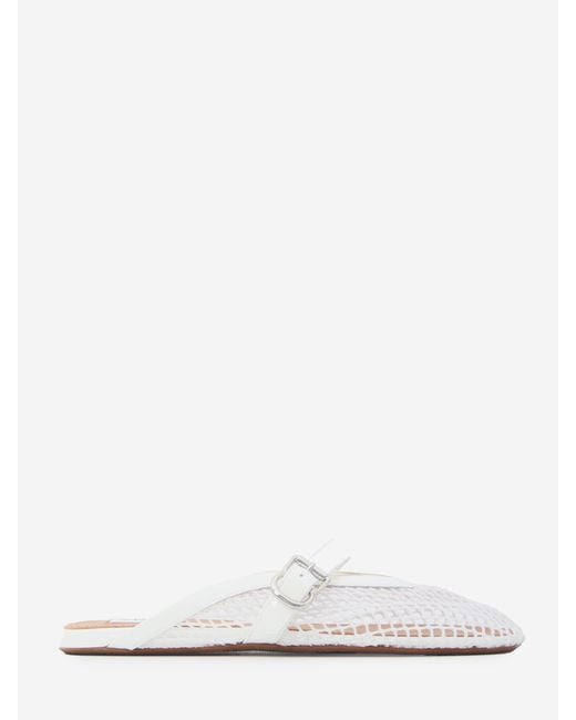 Alaïa White Mesh Flat Mules
