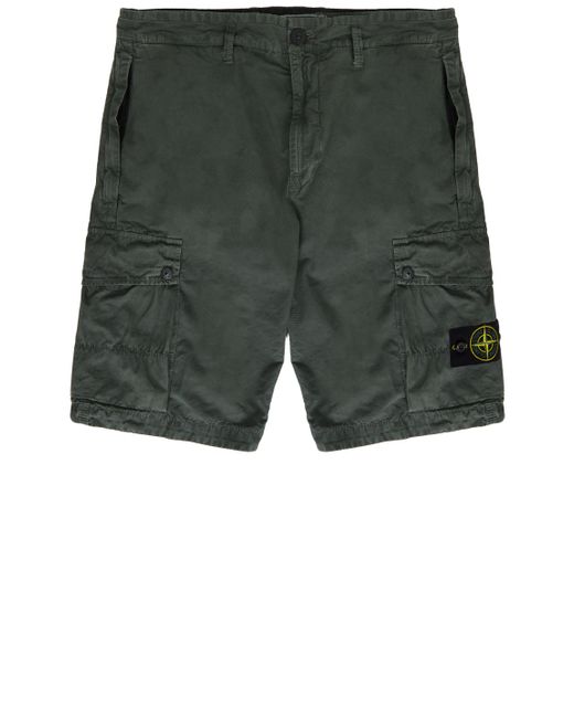 Stone Island Green Cargo Bermuda Shorts for men