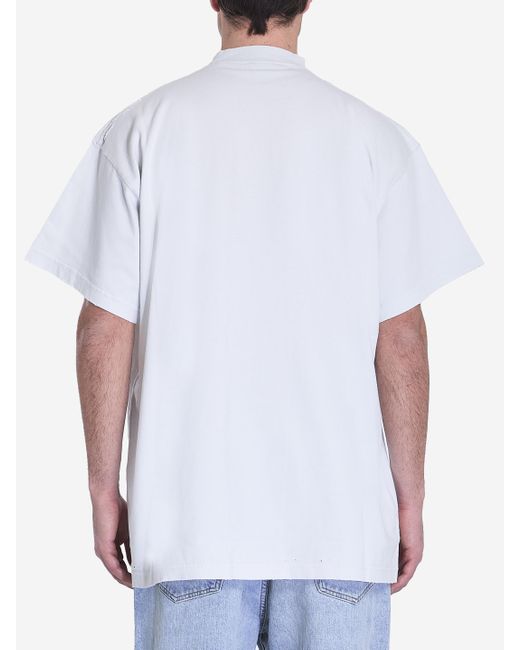 Balenciaga Blue 3B Liquified Oversize Tshirt for men