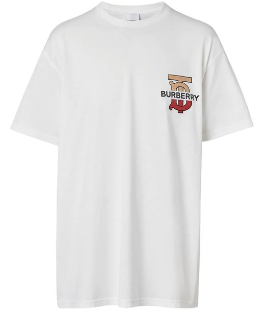 Burberry White Gately Graphic T-shirt for men