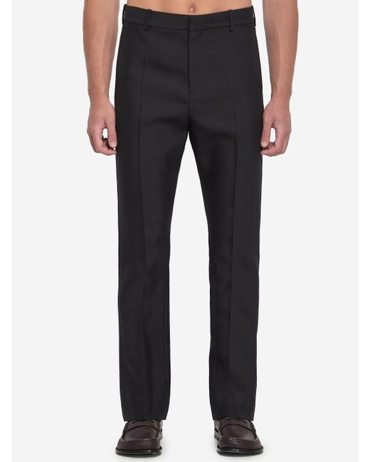 Loewe Blue Tailored Wool And Silk Trousers for men