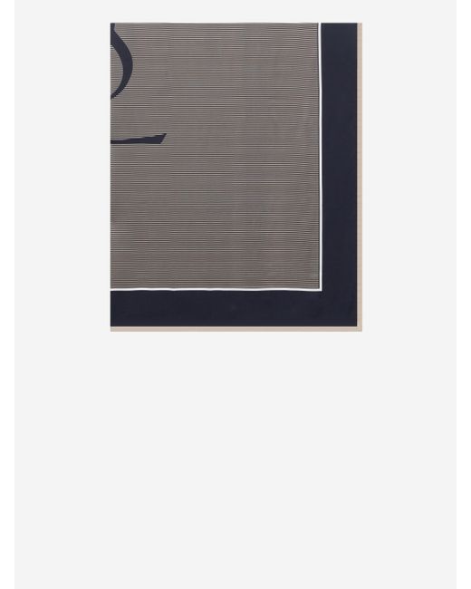 Saint Laurent Gray Cassandre Striped Stole