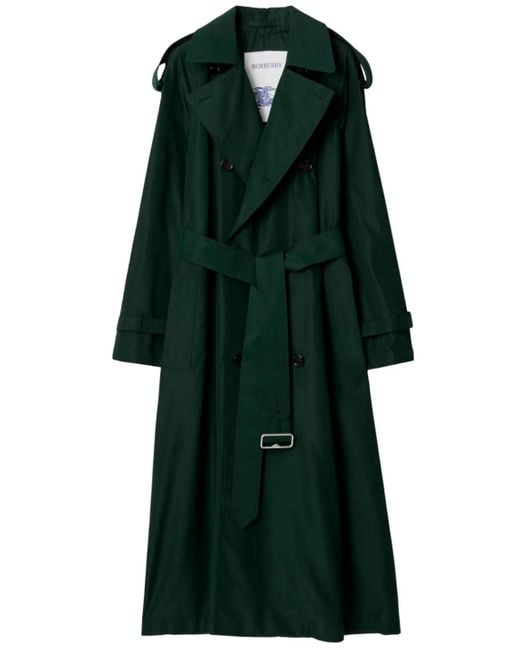 Burberry Green Long Silk Trench Coat