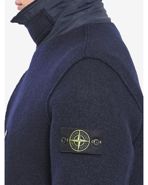 Stone Island Blue Wool Outerwea for men