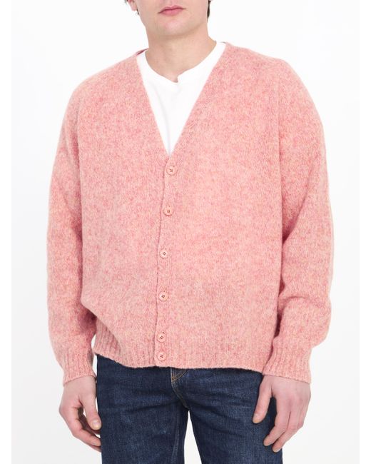 Loewe Wool Cardigan in Pink for Men | Lyst