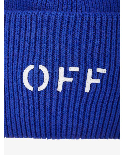 Off-White c/o Virgil Abloh Blue Knitted Beanie for men