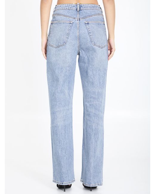 Alexander Wang Blue Denim Jeans With Nameplate
