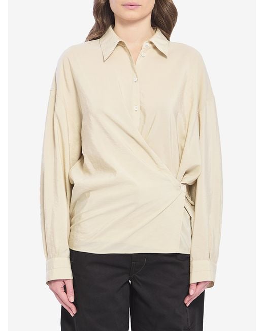 Lemaire Natural Straight Collar Twisted Shirt