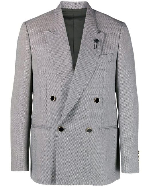 Lardini Gray Doublebreasted Wool Jacket for men