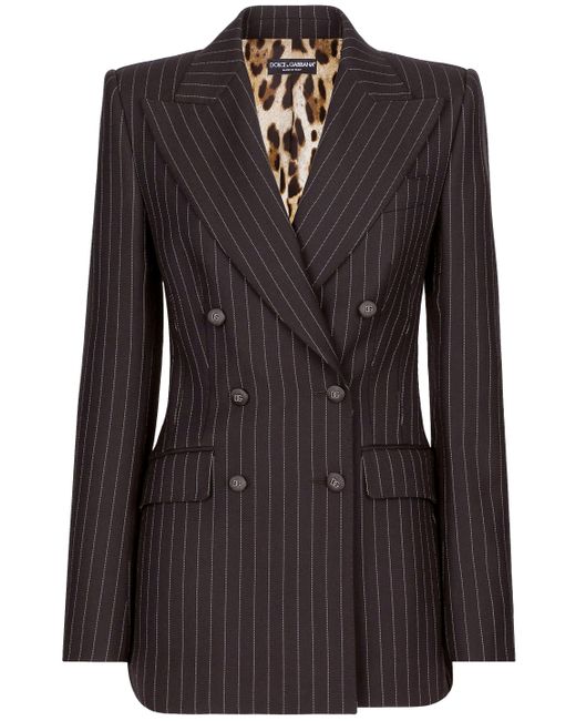 Dolce & Gabbana Black Pinstriped Turlington Jacket