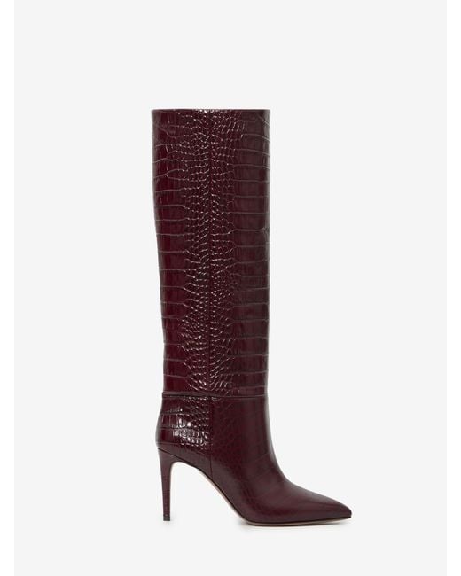 Paris Texas Purple Rouge Noir Stiletto Boots 85