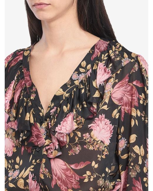 Chloé Red Ruffled Blouse
