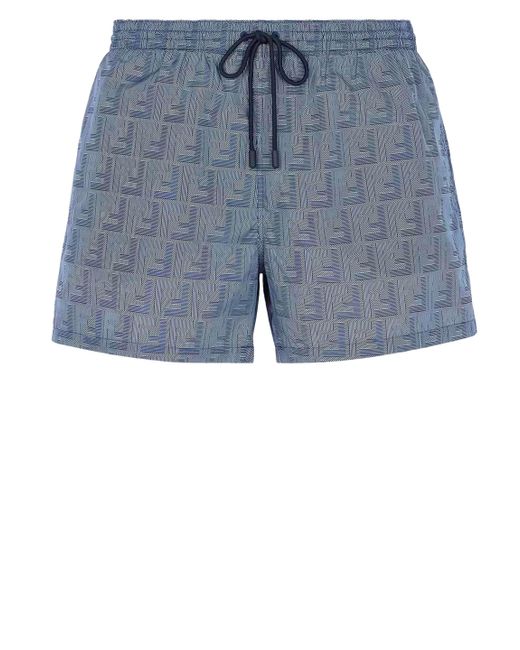 Fendi Blue Nylon Swim Shorts for men