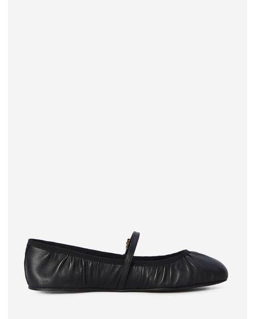 Dolce & Gabbana White Leather Ballet Flats