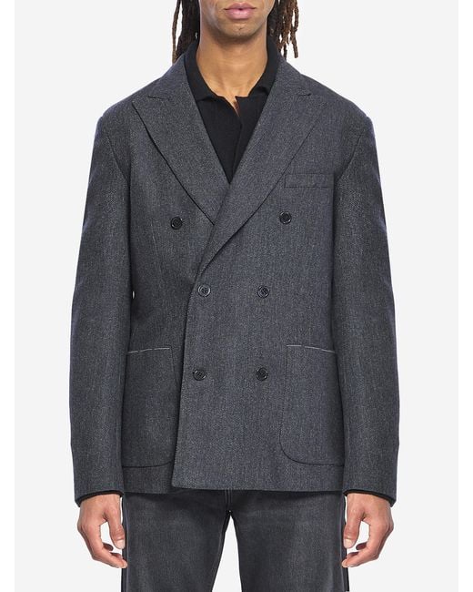 Tonello Gray Wool Jacket for men