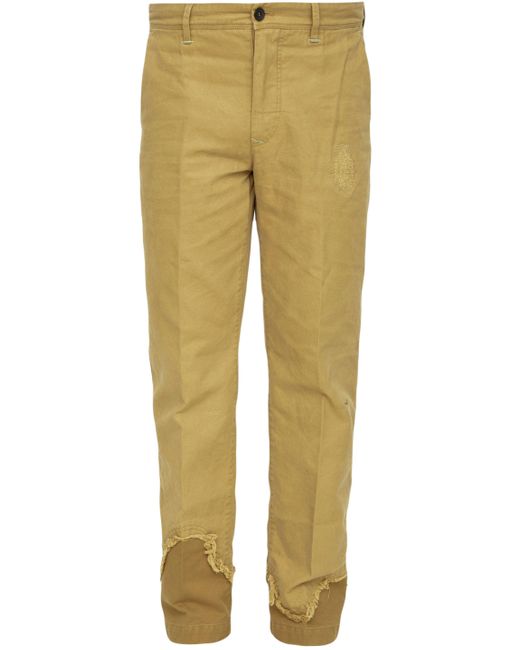 Incotex Yellow Camel Cotton Trousers for men