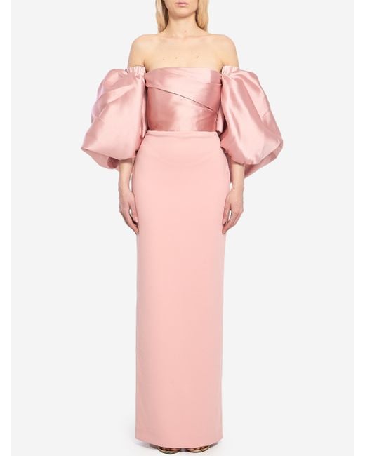 Solace London Pink Floris Long Dress