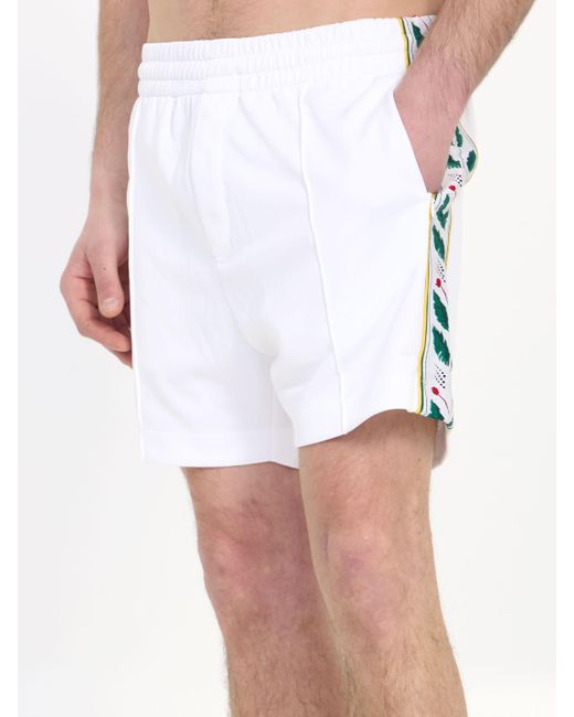 Casablancabrand White Laurel Track Shorts for men