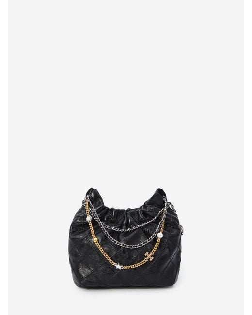 Tory Burch Black Fleming Mini Bag With Drawstring