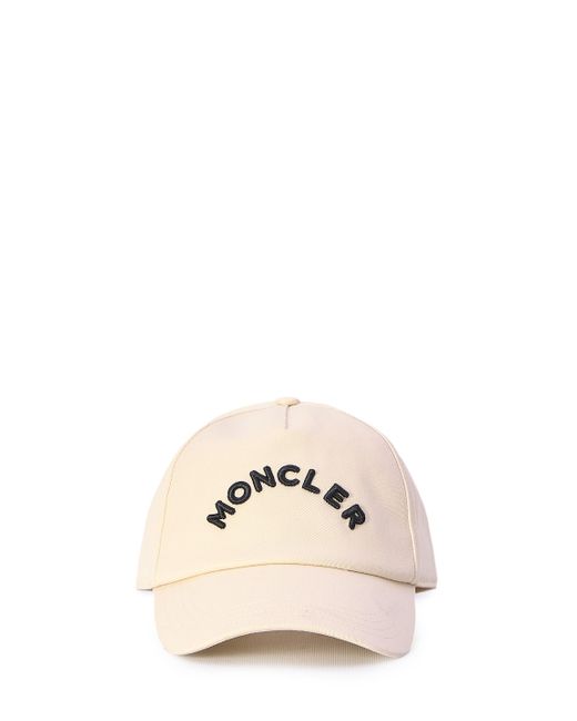 Moncler Natural Baseball Cap With Logo for men