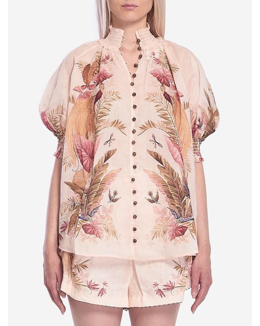 Zimmermann Pink Ascension Billow Blouse