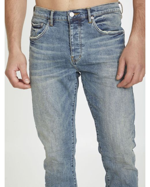 Jeans slim in denim di Purple Brand in Blue da Uomo