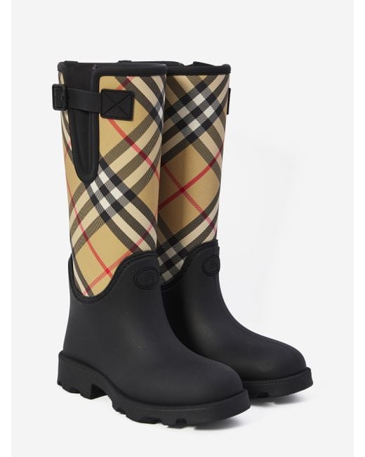 Burberry Black Check Rainboots