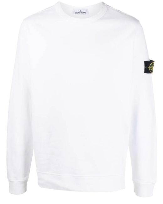 Stone Island White Cotton Sweatshirt for men
