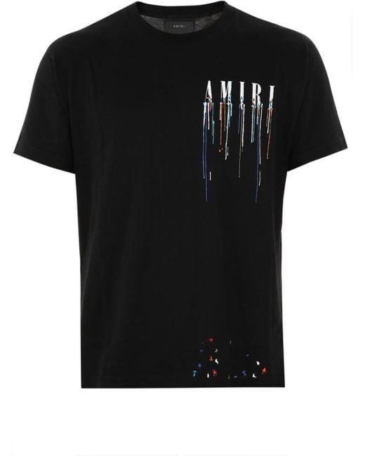 Amiri Paint Drip Black T-shirt for Men - Lyst