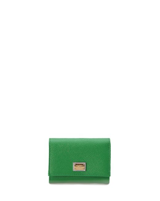 Dolce & Gabbana Green Bi-fold Wallet In Leather