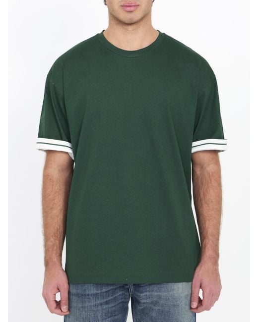Burberry Green Cotton Tshirt for men