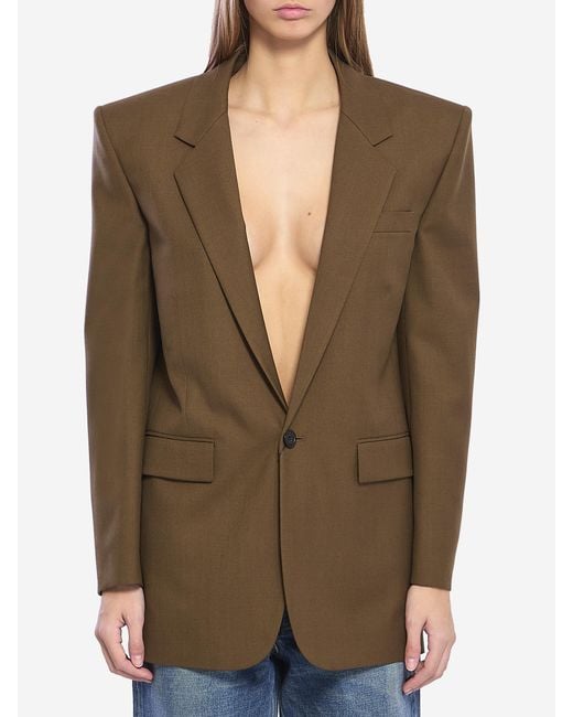 Saint Laurent Green Khaki Wool Jacket