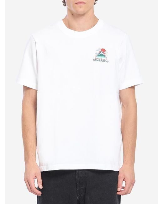 Casablanca White Montagne Ondule Printed Tshirt for men