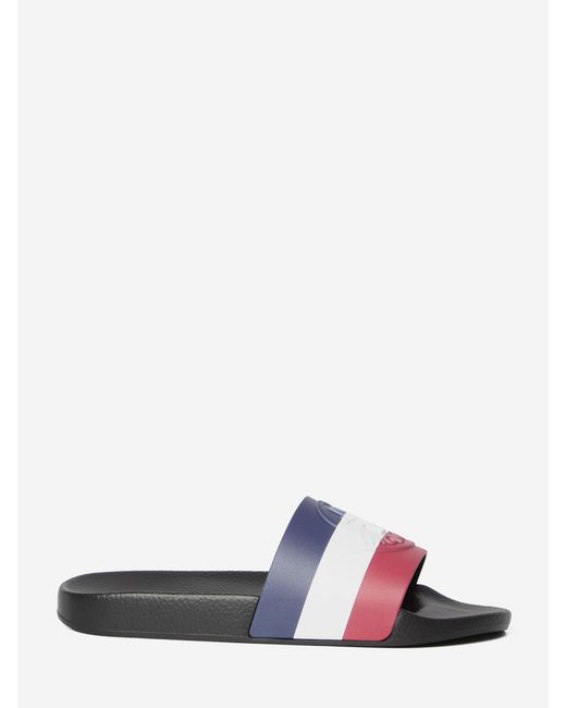 Moncler White Basile Rubber Slides for men
