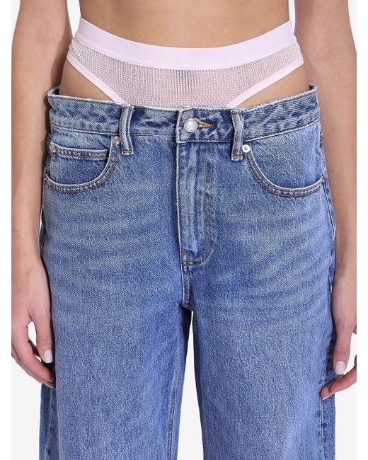 Jeans Con Slip Integrati di Alexander Wang in Blue