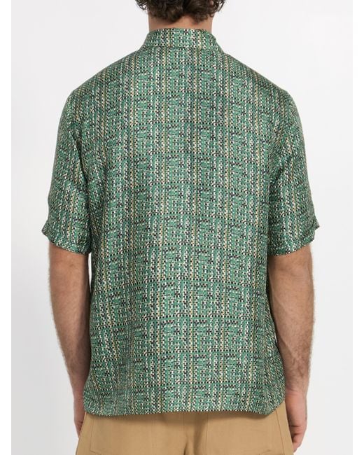 Fendi Green Ff Silk Shirt for men