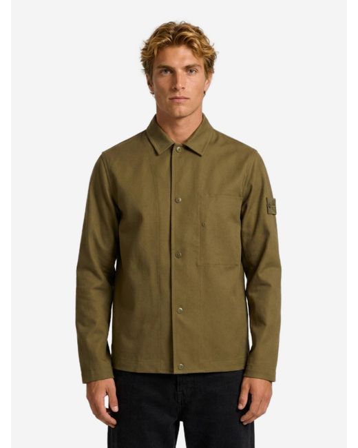 Stone Island Green Military Ghost Overshirt for men