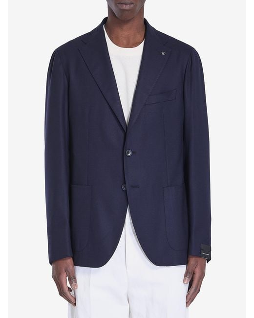 Tagliatore Blue Singlebreasted Jacket for men