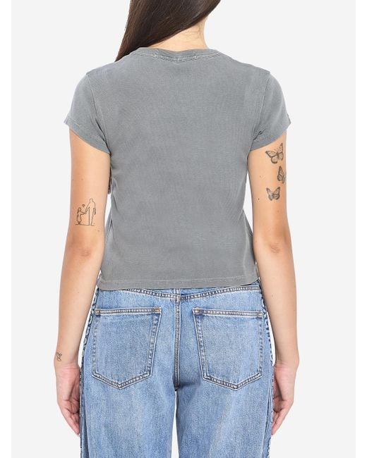 Alexander Wang Blue Baby Tee With Hotfix Graphic