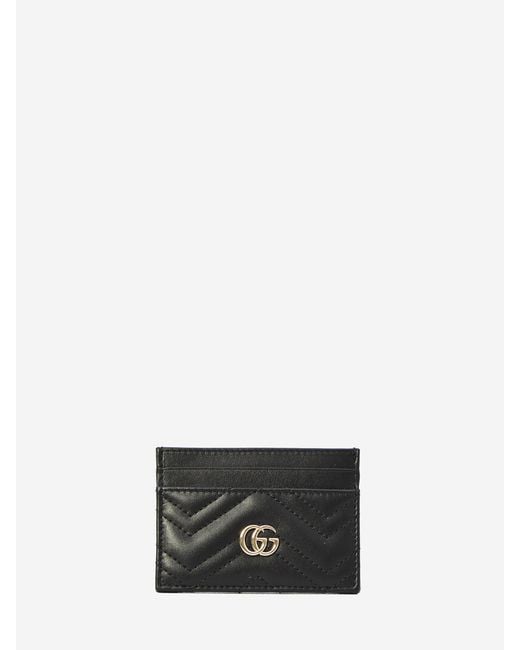 Gucci White Gg Marmont Card Holder