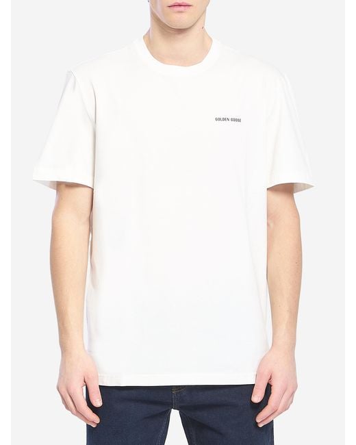 Golden Goose Deluxe Brand White Cotton Jersey Tshirt for men