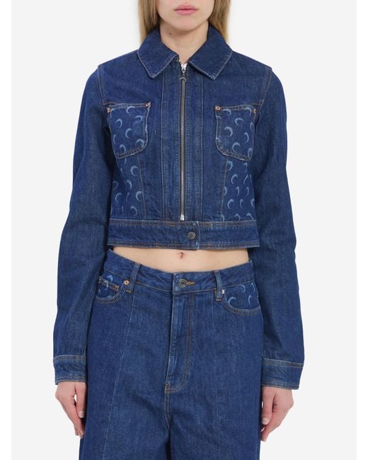 Marine Serre Women's Blue Midnight Trucker Jacket