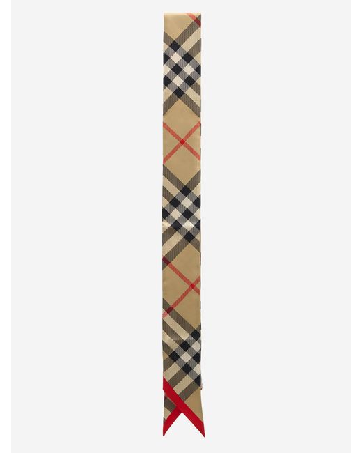 Burberry White Silk Scarf