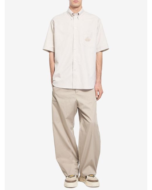 Fendi Natural Straight Cargo Trousers for men