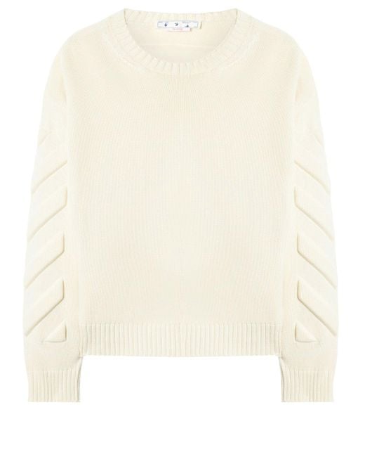 Off-White c/o Virgil Abloh Natural 3d Diag Knit Sweater for men