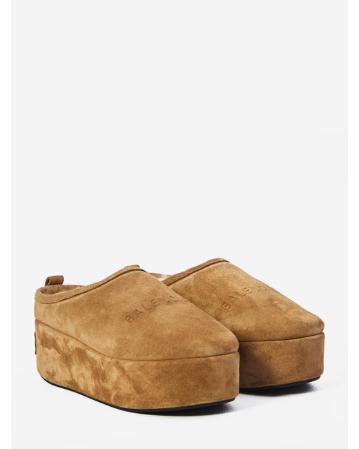 Balenciaga Brown Alaska Soft Platform Sabots