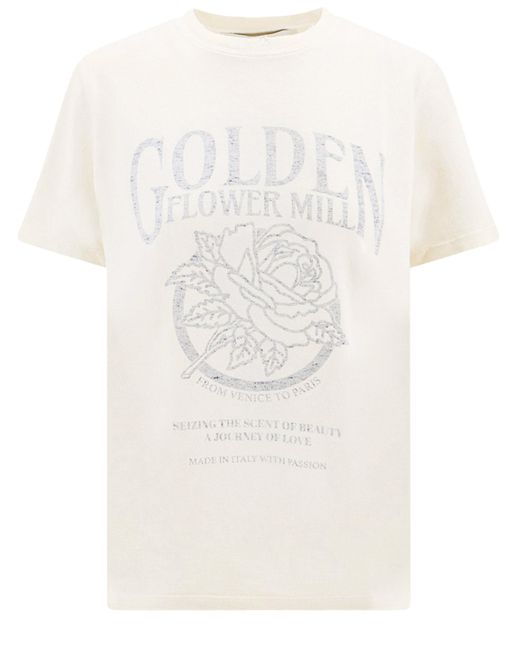 T-shirt con stampa di Golden Goose Deluxe Brand in White