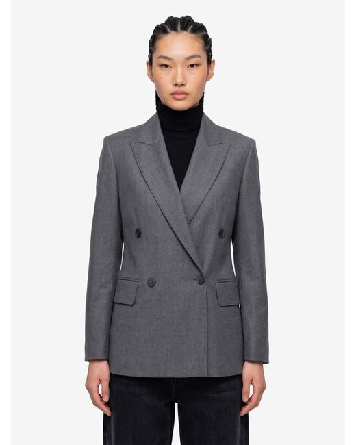 Max Mara Gray Doublebreasted Scenico Jacket