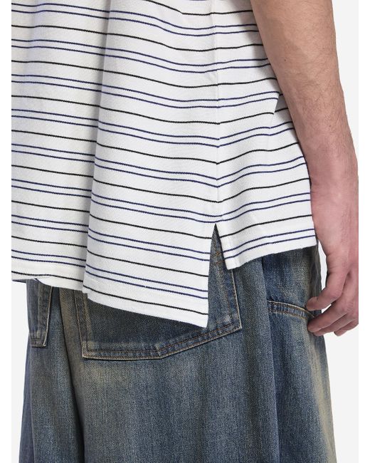 Balenciaga White Polo With Striped Pattern, for men